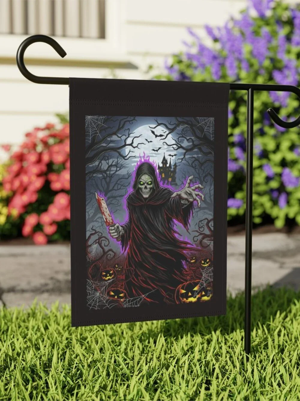 Halloween Grim Reaper Garden Flag Spooky Decor
